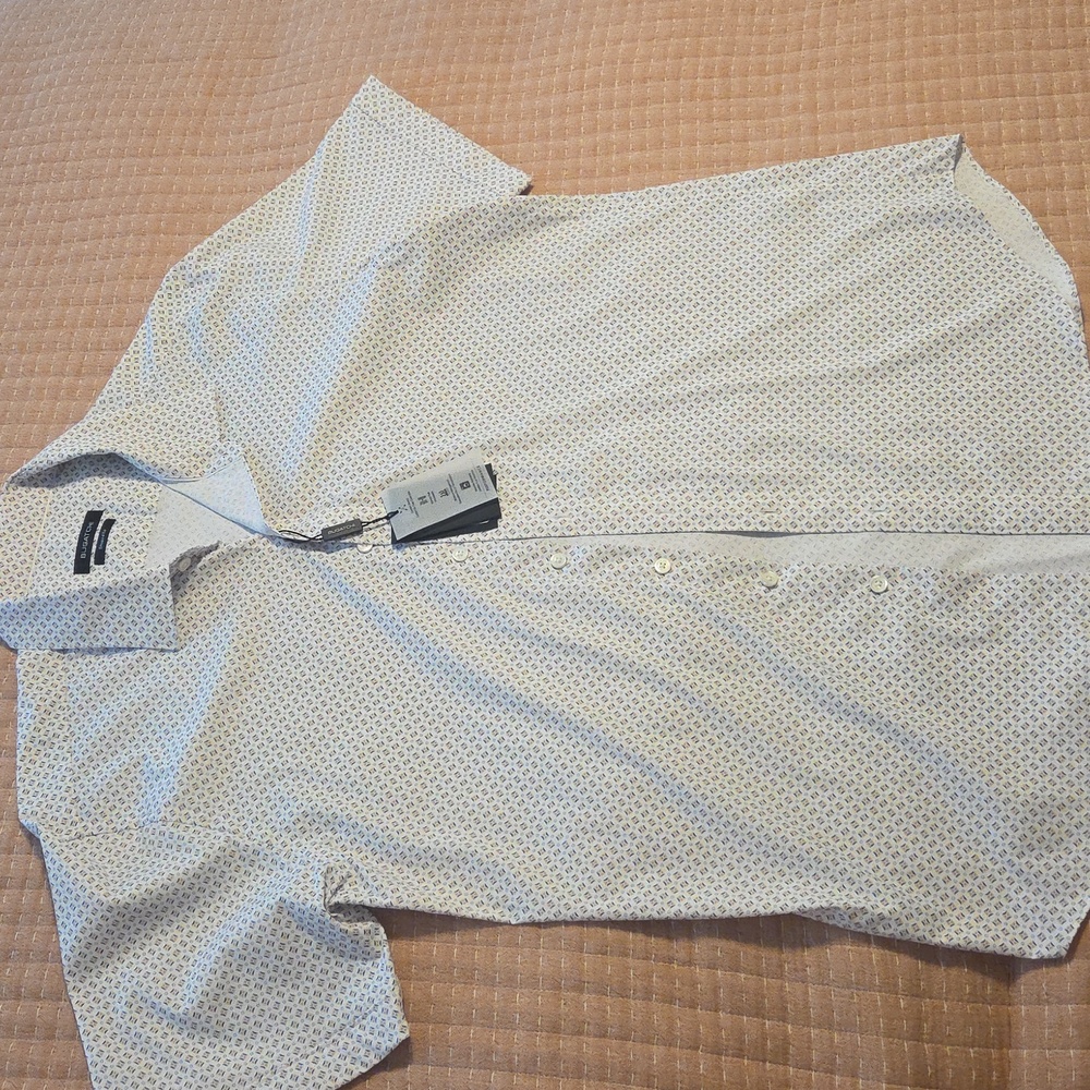 Bugatchi White Patterned Dress Shirt